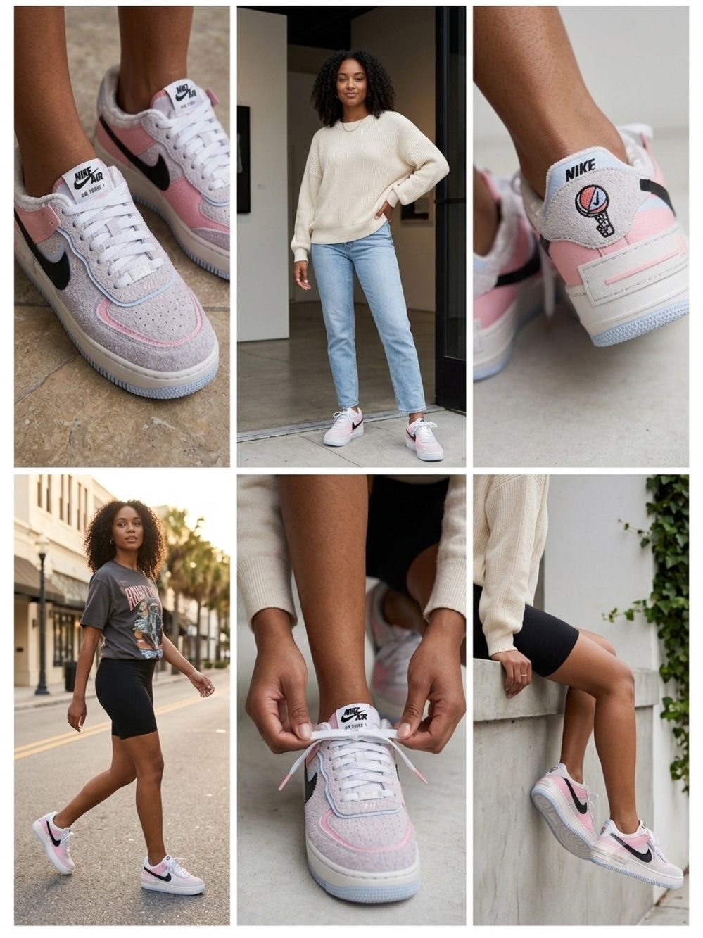 Nike Air Force 1 Shadow Peace Love Basketball Suede Pink Lavender Sneakers US 6